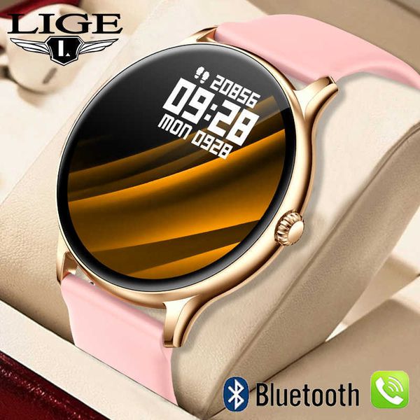 Relojes inteligentes Cámaras domo LIGE 2022 Mujer inteligente Bluetooth Responder llamada Muñeca de frecuencia cardíaca a prueba de agua para IOS Android Regalo de esposa inteligente x0706