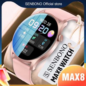 Slimme horloges Domecamera's SENBONO MAX8 2021 Heren Smart Dames Sport Fitness Tracker Spo2/BP/HR IP67 Waterdicht Bluetooth Smart Voor Android iOS x0706