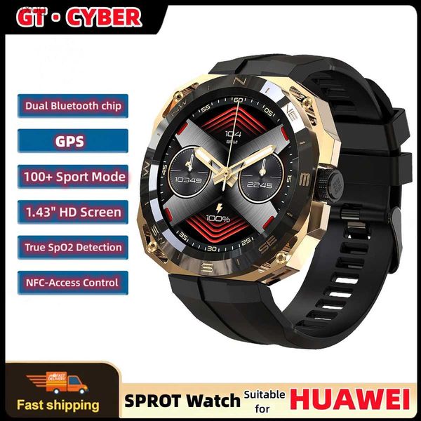 Relojes inteligentes para hombres Smartwatch GT Cyber HD AMOLED trayectoria GPS reloj deportivo Dual Bluetooth Chip llamada impermeable reloj inteligente mujeres YQ240125