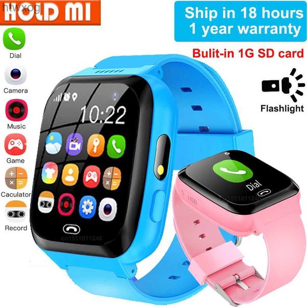 Montres intelligentes Jeu montre intelligente enfants appel téléphonique musique jouer lampe de poche 6 jeux avec 1GB carte SD Smartwatch horloge pour garçons filles cadeaux YQ240125