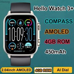 Relojes inteligentes Hello Watch 3 Plus Ultra Smartwatch 2024 AMOLED 4GB IWO Watch 9 reloj ChatGPT NFC Relojes inteligentes para hombres Compass PK HK9 Ultra 2 YQ240125