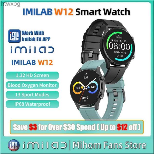 Relojes inteligentes IMILAB W11L W12 Reloj inteligente Hombres Mujeres Bluetooth Smartwatch Podómetro Ritmo cardíaco Rastreador de ejercicios deportivo IP68 Pulsera impermeable YQ240125