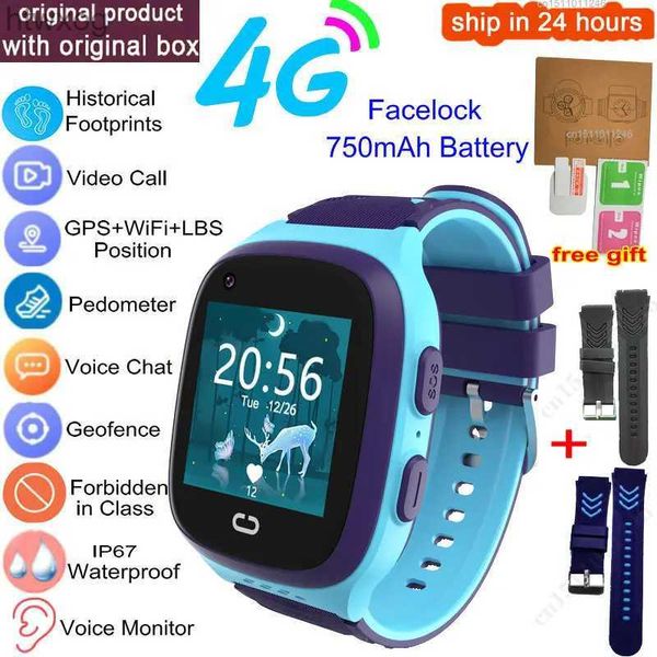 Relojes inteligentes Reloj inteligente para niños 4G GPS Wifi Videollamada SOS Tracker IP67 Cámara inteligente impermeable para niños VS LT31 LT36 YQ240125