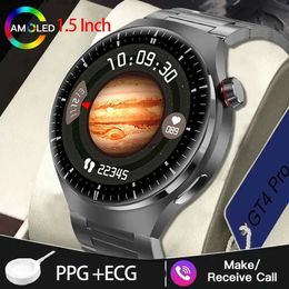 Relojes inteligentes LEMFO Watch GT4 Pro Reloj inteligente para hombres Pantalla Amoled HD de 1,5 pulgadas ECG Smartwatch 2024 Carga inalámbrica AI Voice 15 días en espera