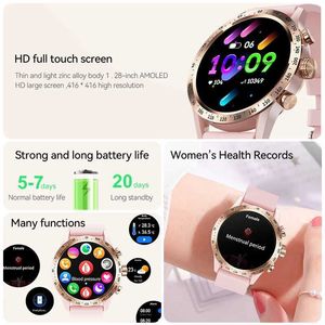 Montres intelligentes LIGE 1.28 pouces AMOLED écran montre intelligente pour les femmes appel sans fil connecter téléphone moniteur de santé étanche Sport dames SmartwatchL2401