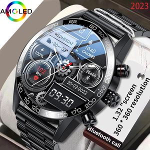 Smart Watches Lige 360 ​​AMOLED HD Screen Watch voor mannen Smart Watch Bluetooth Calling Smartwatch Fashion Business Clock Smartband Man 230817