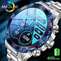 Relógios inteligentes LIGE Luxo Relógio Inteligente Homens Bluetooth Chamada Pressão Arterial Homens Relógios 1.43 polegadas Tela AMOLED 466 * 466 À Prova D 'Água Homens Smartwatch