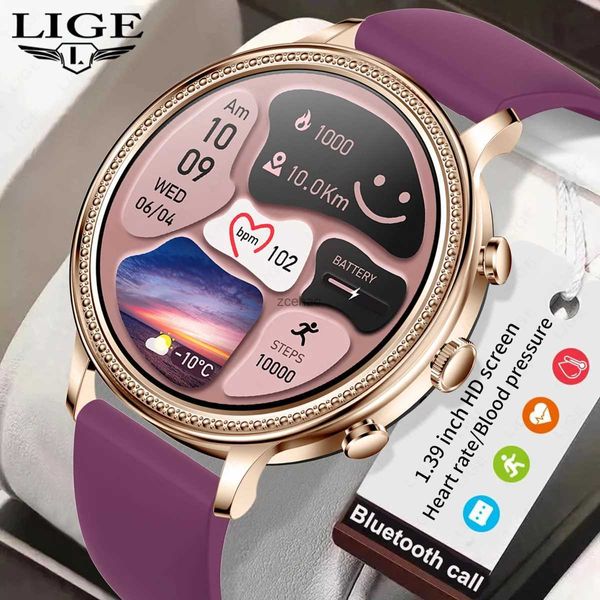 Relojes inteligentes LIGE, relojes inteligentes de lujo para mujer, llamada Bluetooth, teléfono conectado, reloj para mujer, Monitor de salud, reloj inteligente deportivo 2023, regalo para mujer