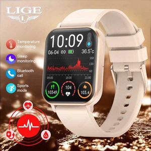 Умные часы LIGE Smartwatch 2023 для женщин Смарт-часы Женские наручные часы из розового золота I68 Bluetooth Call Фитнес-часы для Android iOS iPhoneL2401