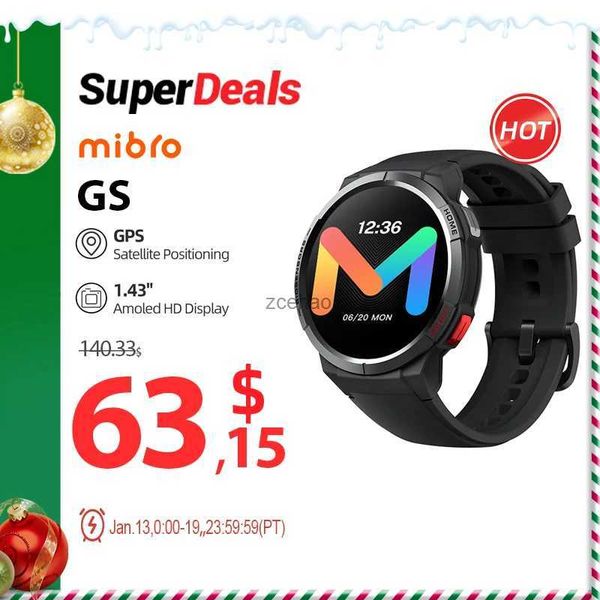 Montres intelligentes Mibro GS Smartwatch GPS positionnement 460mAh batterie AOD 1.43 pouces AMOLED HD écran 5ATM étanche Sport hommes femmes montre intelligente