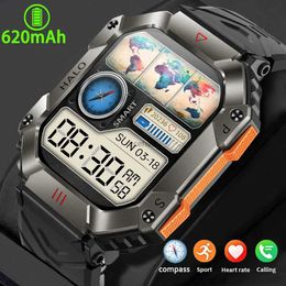 Nieuwe Militaire Slimme Horloge Mannen IP67 Waterdichte 620mAh Batterij Ultra Lange Standby Kompas Bluetooth Oproep Outdoor Sport Smartwatch