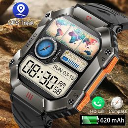 Nieuwe Militaire Slimme Horloge Mannen GPS Tracker 620mAh Batterij Ultra Lange Standby Kompas Bluetooth Oproep Outdoor Sport Smartwatch YQ240125
