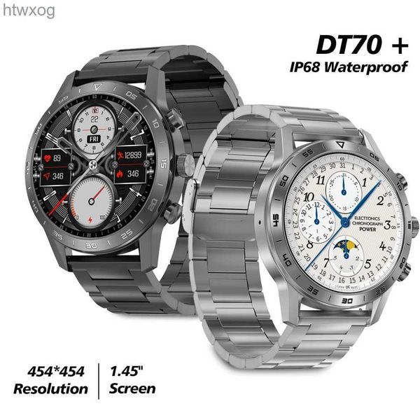 Relojes inteligentes NFC DT70 + Smartwatch 1,45 pulgadas IPS IP68 Carga inalámbrica Deportes Reloj inteligente Bluetooth Llamada Monitor de salud para teléfono Android YQ240125