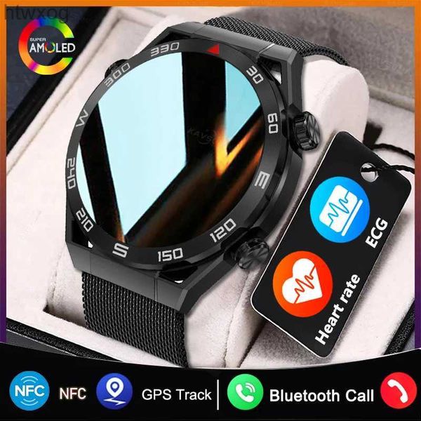 Relojes inteligentes NFC Reloj inteligente para hombres Pantalla táctil completa Llamada Bluetooth GPS Seguimiento Brújula IP68 Frecuencia cardíaca ECG Reloj inteligente de 1,5 pulgadas para Android YQ240125