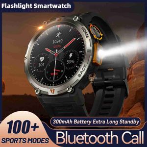 Montres intelligentes Original extérieur montre intelligente pour hommes Bluetooth appel surveillance de la santé avec lampe de poche 100+ sport GPS Tracker IP68 étanche