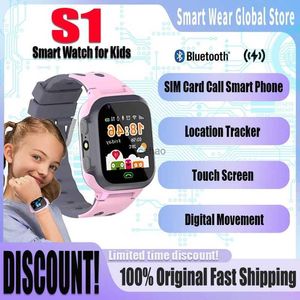 Montres intelligentes montre intelligente enfants cadeau garçons filles montres carte SIM appel téléphone intelligent avec écran tactile léger Sport anglais LBS localisation Tracker S1