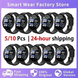 Montres intelligentes en gros 5/10 pièces D18 montre intelligente hommes tension artérielle Smartwatch étanche femmes moniteur de fréquence cardiaque Fitness Tracker montre Sport