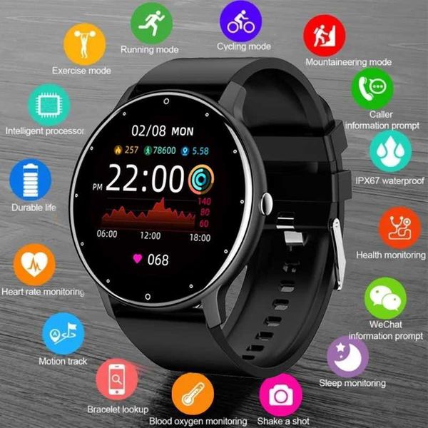 Montres intelligentes ZL02D hommes montre intelligente plein écran tactile Sport Fitness Tracker IP68 étanche Bluetooth Smartwatch pour hommes femmes Smartphone 2023