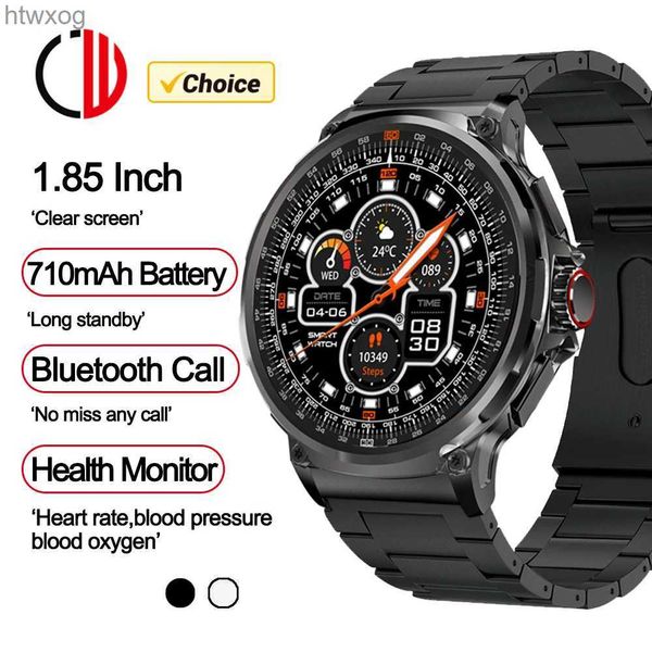 Relojes inteligentes ZZYSMART Reloj inteligente para hombres 1,85 pulgadas Rastreador de ejercicios deportivo Bluetooth Llamada Monitor cardíaco 710 mAh Reloj inteligente para hombres y mujeres YQ240125