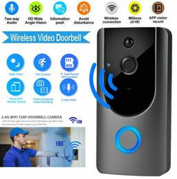 Smart Wireless WiFi Video Doorbell HD -beveiligingscamera met PIR Motion Detection Night Vision Twoway Talk en Realtime Video6827320
