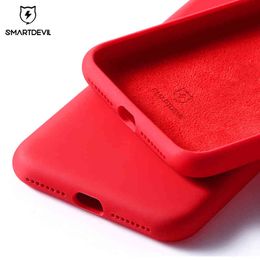 SmartDevil Phone Case 12 PRO MAX 11 7 8 PLUS XR X XS SE2020 Solid Siliconen Couples Leuke Candy Color Soft Simple