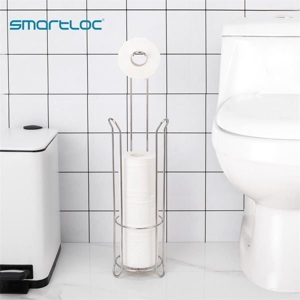 smartloc fer grand support porte-papier hygiénique rouleau de papier rack salle de bain conteneur de stockage accessoires de bain cuisine organisateur Y200108