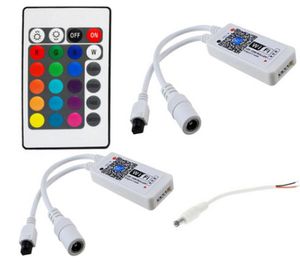 Smartphonebediening Mini WIFI RGB RGBW LED-controller 12V 24 toetsen IR-afstandsbediening voor LED-lampstrip Sync Timer Muziekmodus met DC Male1719556