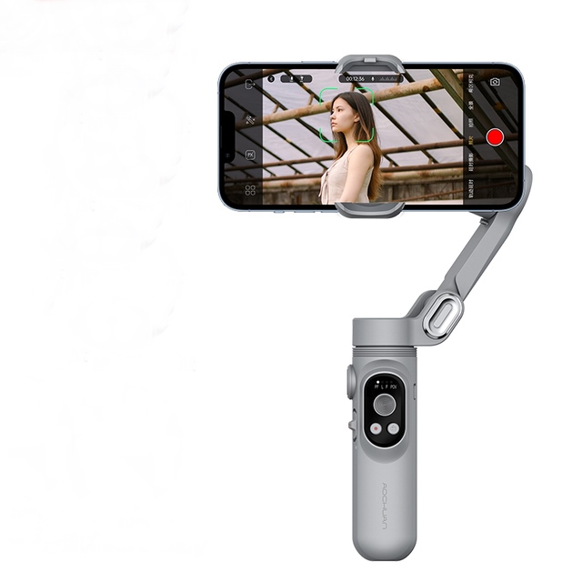 Stabilizzatore cardanico per smartphone, giunto cardanico per telefono a 3 assi AOCHUAN X Pro, per Xiaomi iPhone 14 Pro Max, registrazione video YouTube TikTok Vlog