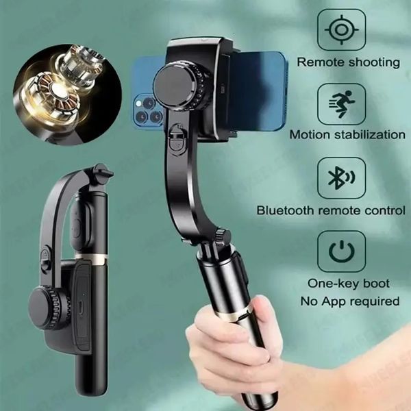 Stabilisateur de cardan pour Smartphone avec trépied sans fil Bluetooth Selfie Stick pour vidéo mobile en direct Po support anti-secousse 240229