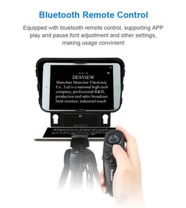 Smartphone / Tablet / DSLR-camera Teleprompter met afstandsbediening ondersteunt brede hoeklens voor speech live video