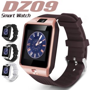 DZ09 Smart Watches met touchscreen Smart Bracelet Sim Intelligent Android Sport Watch met camera voor Android -mobiele telefoons met batterijen in de detailhandel