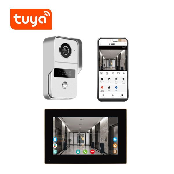 Smartyiba Tuya WiFi Door Sheel 2 MP Camera de surveillance Vidéo Porte de porte 140 Système d'interphone visuel d'angle horizontal