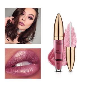 Lápiz labial líquido de mate a brillo Brillo de labios metálico Maquillaje de labios resistente al agua 18 colores Pudaier Glitter Lipgloss Diamond Glittering Lipstick Flip