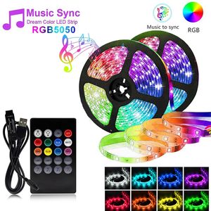 Waterdichte USB LED Strip Light SMD 5050 Muziek Control RGB RF Remote Flexibele Tape String Lamp voor DV Desktop achtergrond