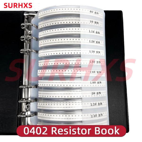 Kit de resistencia de libro SMD 0805 0201 0402 0603 1206 1% Kit de surtido de resistencia de chips SMT 170 Valores Libro de muestra FR-07 0Ω-10MΩ