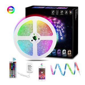 SMD5050 5M 300 LED's RGB LED Strip Licht Waterdichte Buitenverlichting Multicolor Tape Ribbon 44Keys DC12V DC24V-adapter Set