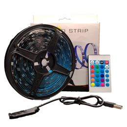 SMD5050 5M USB impermeable RGB LED tira de luz TV pantalla de escritorio retroiluminación cambio de Color decoración del dormitorio DC5V lámpara LED iluminación DIY