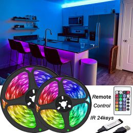 SMD5050 LED glace lumières TV écran de bureau rétro-éclairage LED bande lumière changement de couleur chambre décoration DC5V 5m
