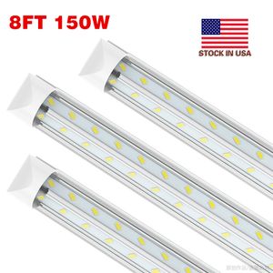 SMD5730 150 W 8FT T8 LED-buizen Licht 3FT 4FT 5FT 6FT 8FT V-vormige LED Koeler Deurbuizen Verlichting Vriezer Double Row Shop Lights Armatuur