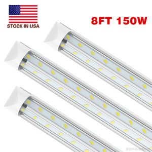 SMD5730 150W v-vorm T8 LED buis licht 8ft 2ft 4ft 5ft 6ft 8 voet 120W dubbele rij buizen lichten AC85-277V