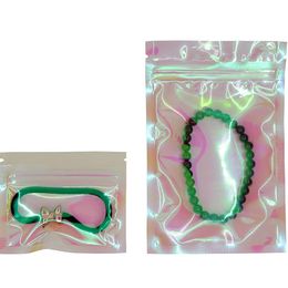 Bolsas Mulit Tamaño reclazable Mylar bolsas Resalables Clear Hermosa Bolsa de Empacaje Holográfico