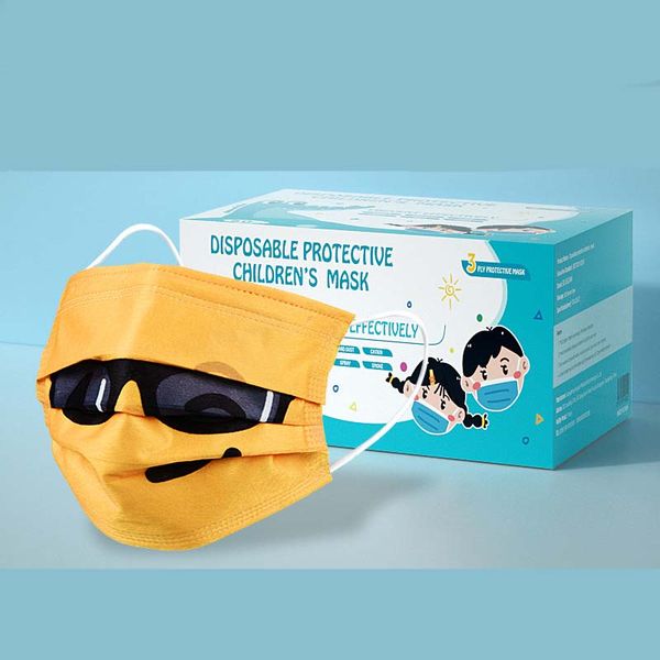 Smiley masque facial personnalité créative impression jetable mode expression des enfants masques anti-poussière et anti-smog