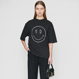 Smiley Face Print T-shirts vintage Femmes Men T-shirt Summer 2024 O-COLIC SPIRE DE COTON MISE À MOLI