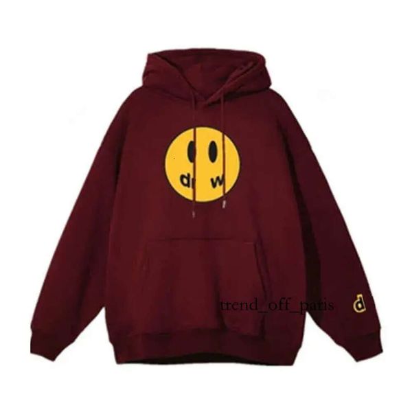 Smiley Face Yellow Man Retro Draw Sudadera con capucha Letras Imprimir Sudadera Camiseta de mujer Tendencia de primavera Top de manga larga High Street Drews House 286 195