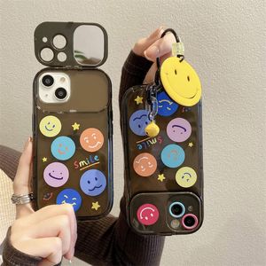 Glimlachende gezicht verbergen make -up spiegel telefoonhoesjes smile ring voor iPhone 14 pro max plus iPhone14 13 12 11 8 7 x xs xr standaard decoratiehouder multifunctionele TPU -cover