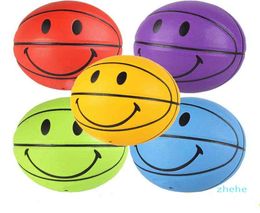 Smiling Face Street Basker Bola Tamaño 5/7 Matches Professional Basketball Multicolor Gift para Boys9147515