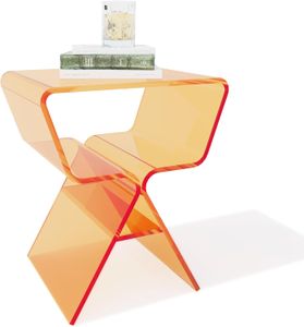 Smitten.Life Table de chevet en acrylique au design moderne et transparent pour décoration d'intérieur, table d'appoint pour salon, chambre à coucher, maison