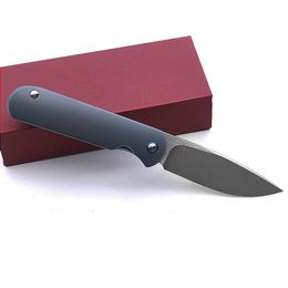 Smke Knives Couteau pliant Outils Shamwari Outdoor 35 "Lame satinée Titanium Flipper Avant Bleu Anodisé Stonewashed Poignée Survie Cljo