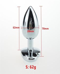 Sml 3 taille de coeur coeur métallique anal bouchon bouchon file anal dilator insert stopper anal sex toys for couple adulte games9190020