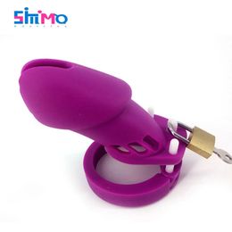 SMMQ Silicona Male Chastity Cage Soft CB Cock Rings Anillo de cinco tamaños para Testic Holy Trainer Juguetes sexuales Hombres Dispositivos castos 240102